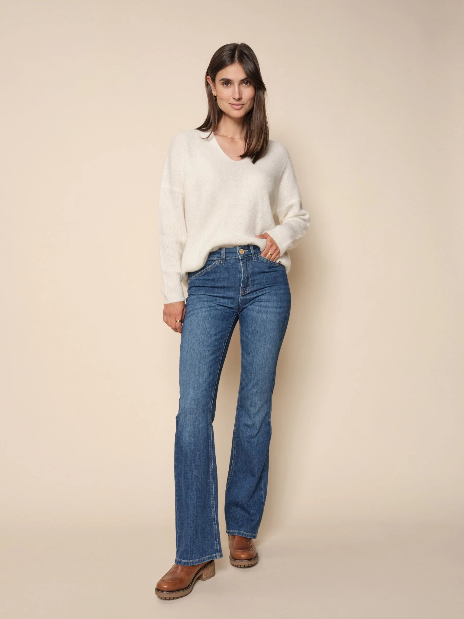 modern dressMos Mosh Alli Ease Flare Jeans - Blue