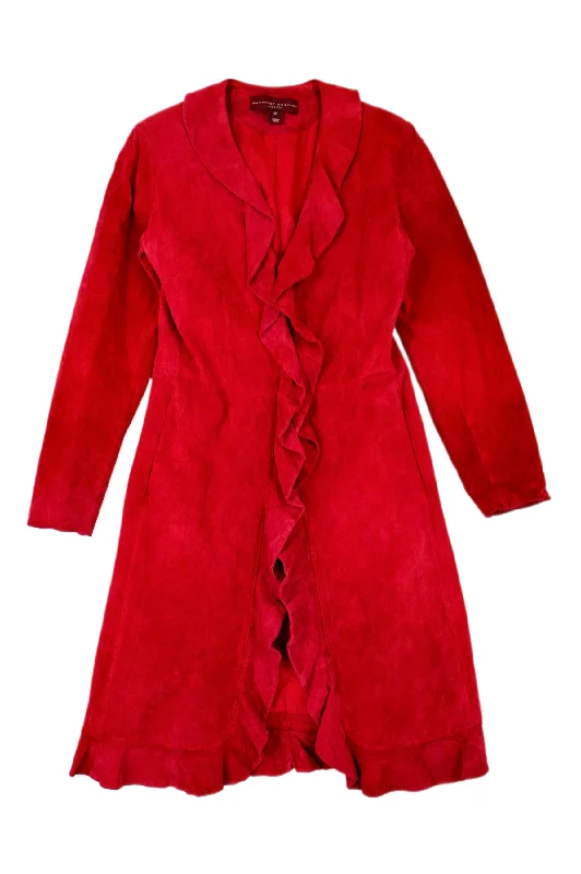 fitted coatMargaret Godfrey - Suede Ruffle Front Jacket