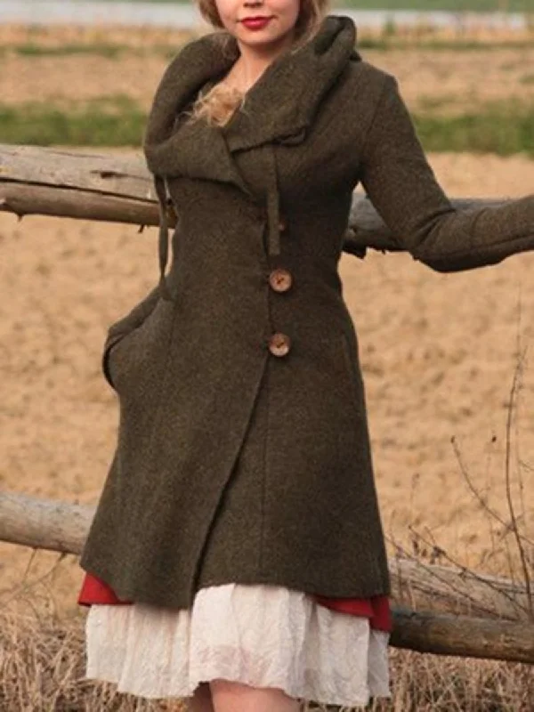 Unbeatable Prices long-sleeve winter jacketHooded retro coat