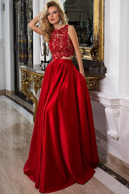 ruched dressSleeveless Jewel Neck Appliqued Satin Prom Evening Dress With Illusion Back-MK_300020