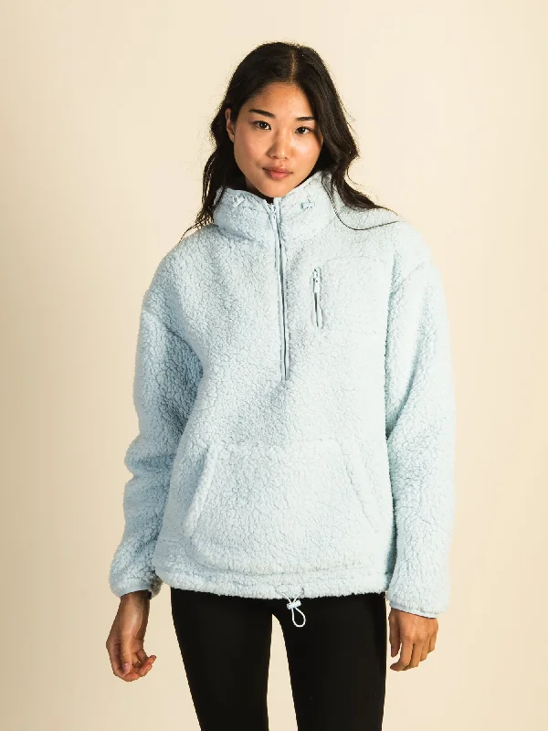 Savings Galore HARLOW TEDDY SHERPA QUARTER ZIP - LIGHT BLUE