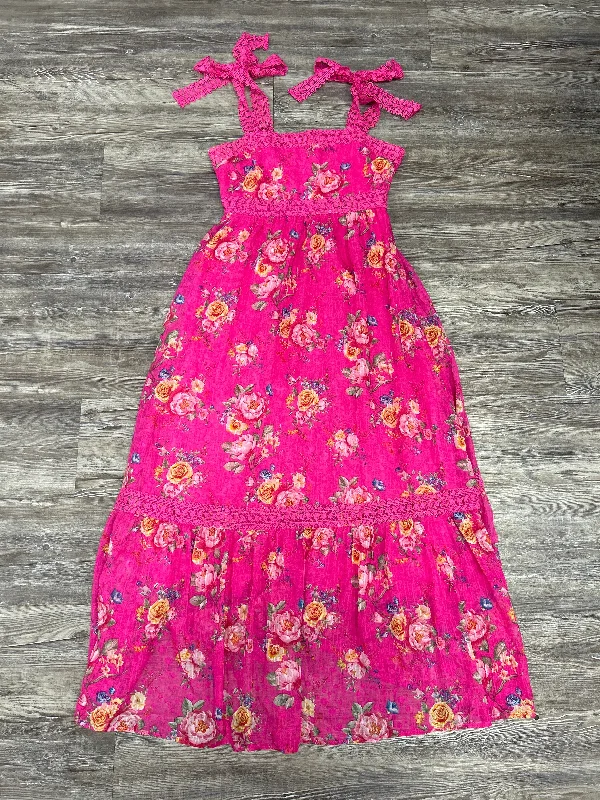 Can't Miss trendy wrap dressDress Casual Maxi By By The River In Pink, Size: M