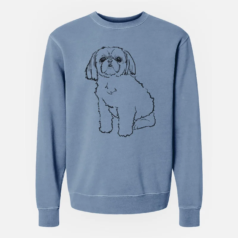 Online Specials cozy workout hoodieDoodled Georgia the Shih Tzu - Unisex Pigment Dyed Crew Sweatshirt