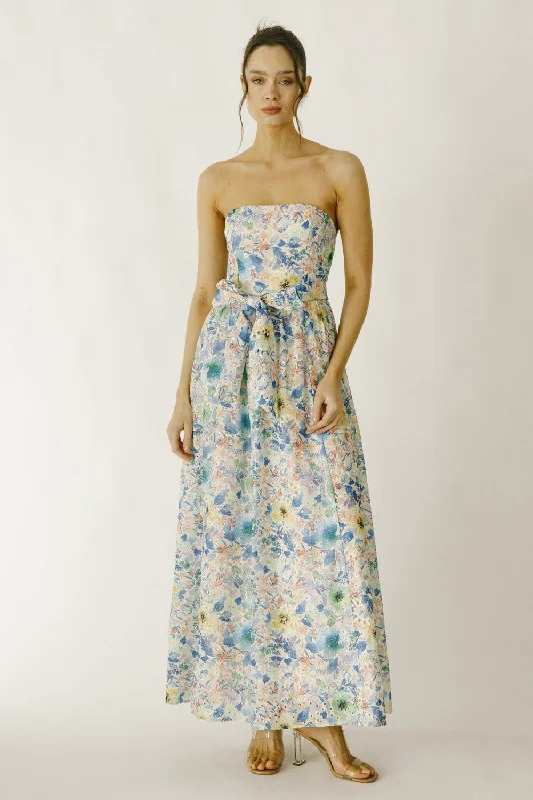 Massive Deals flowy dressMulti Floral Large Eyelet Maxi Dress