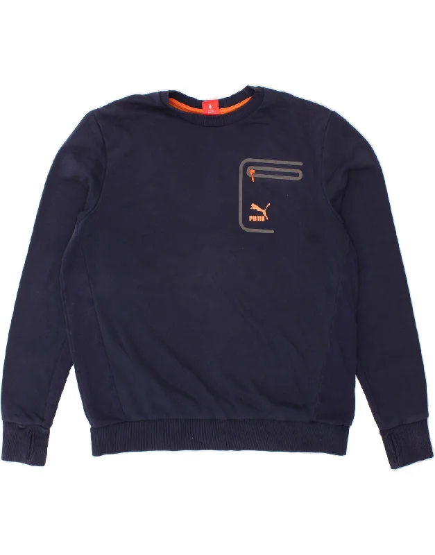Closeout PUMA Mens Sweatshirt Jumper 2XL Navy Blue