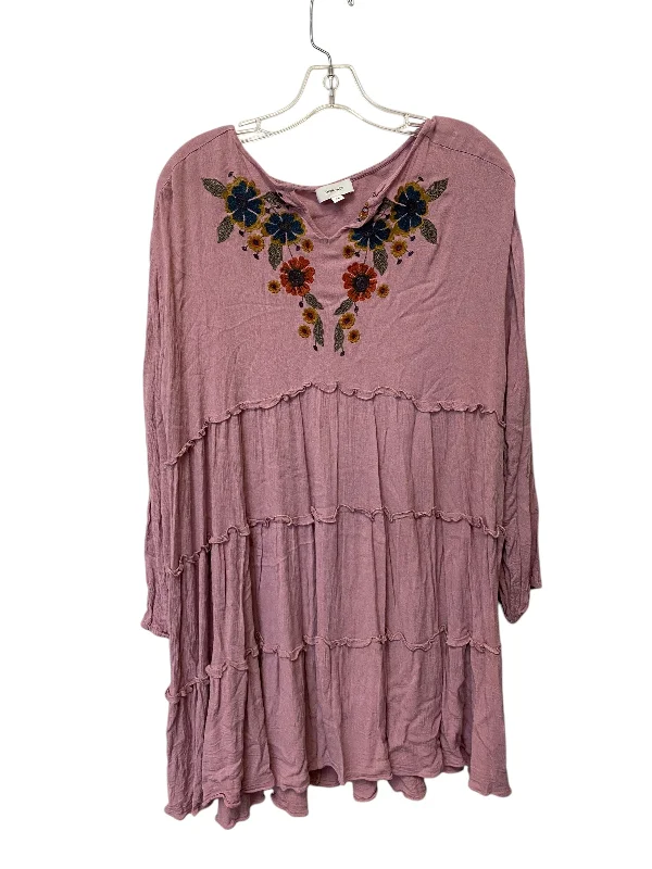 Act Fast casual knit dressDress Casual Short By Clothes Mentor In Purple, Size: 3x