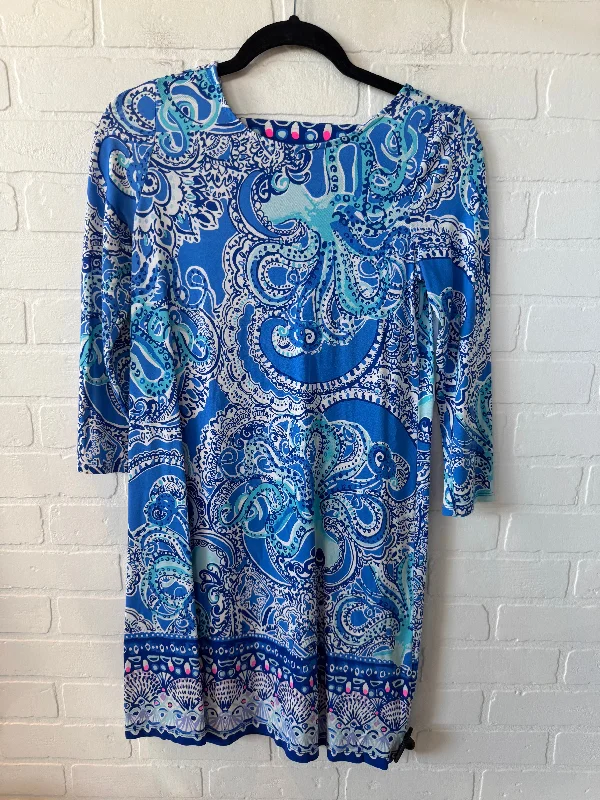 wrap-around dressDress Designer By Lilly Pulitzer In Blue & Pink, Size: Xs