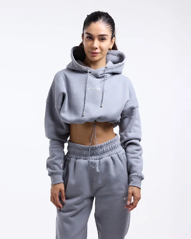 Amazing Deals Johnson Cropped Hoodie - Grey