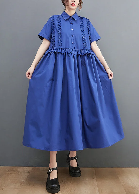 Discount Deals chic dressUnique Blue Peter Pan Collar Button Wrinkled Cotton shirt Dress Short Sleeve Discount Deals chic dressUnique Blue Peter Pan Collar Button Wrinkled Cotton shirt Dress Short Sleeve