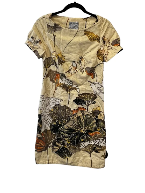 Steals and Deals draped dressBrown & Cream Dress Designer Floreat, Size Xs