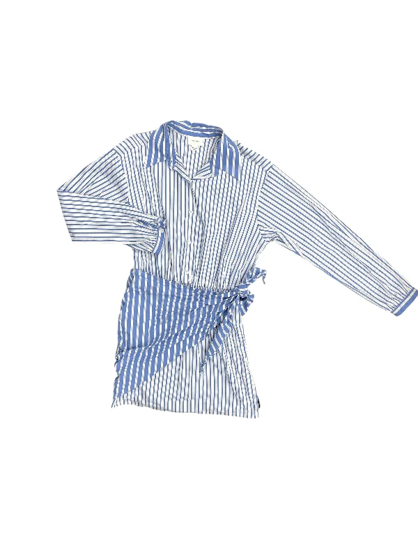 Take Advantage cocktail dressDress Casual Short By Clothes Mentor In Blue & White, Size: L