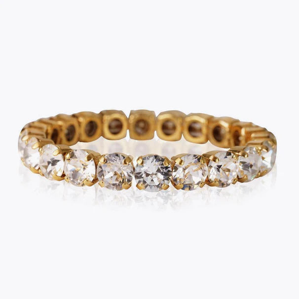 floral wrap dressCaroline Svedbom Gia Studded Gold Bracelet - Crystal