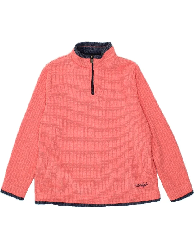Year-End Clearance WEIRD FISH Womens Zip Neck Sweatshirt Jumper UK 20 2XL Pink Polyester