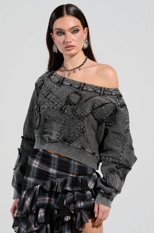 TIME-Limited Offer DO TELL DENIM SWEASHIRT