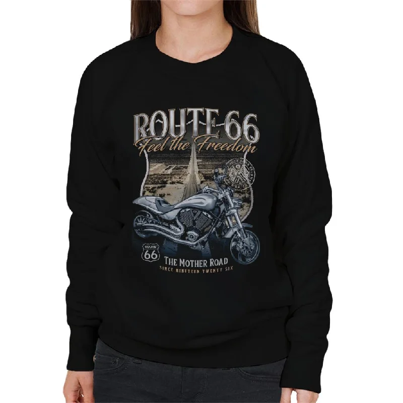 cozy workout hoodieRoute 66 Mother Road Feel The Freedom Women's Sweatshirt