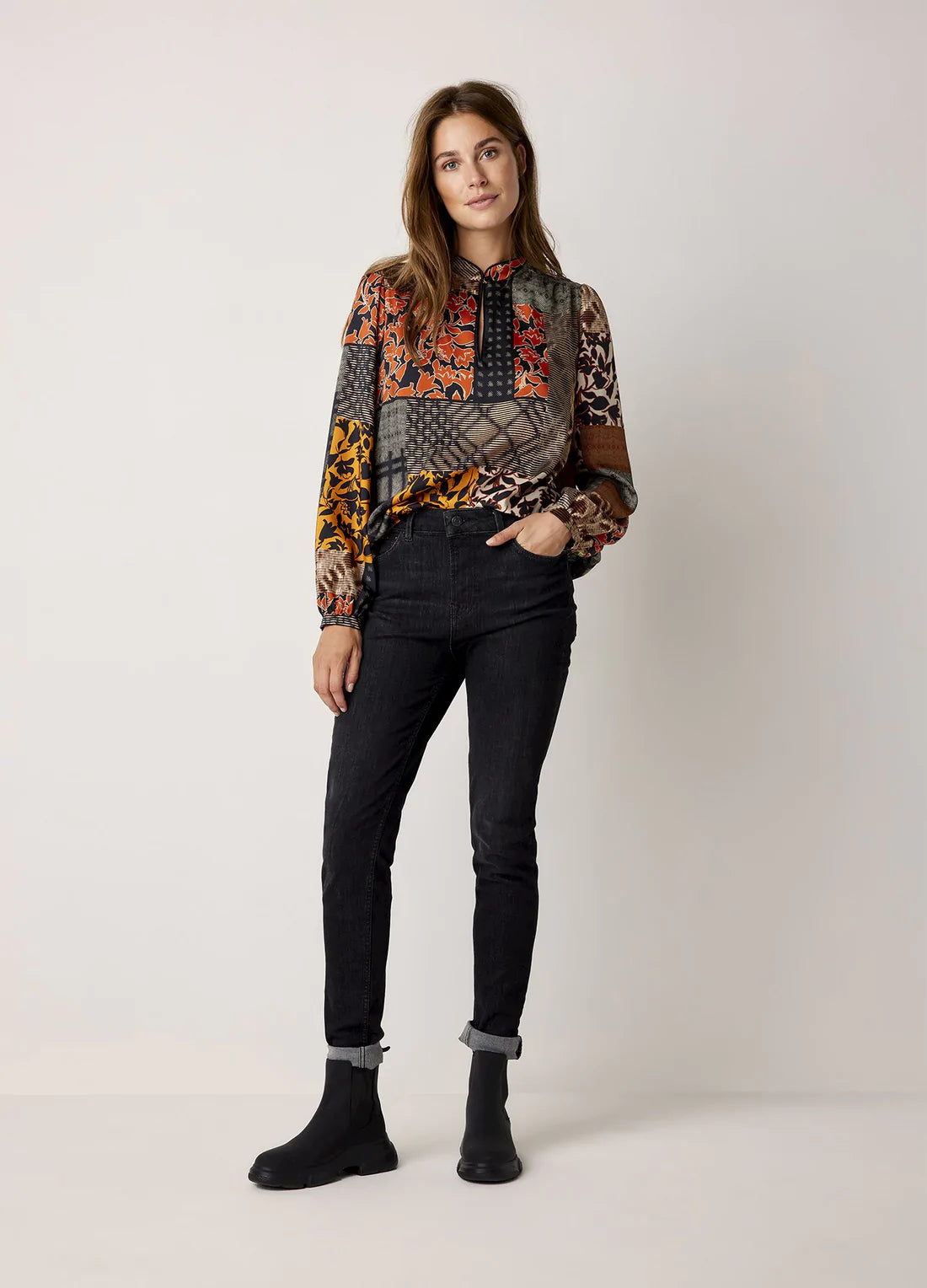 tiered dressSummum Patchwork Print Top