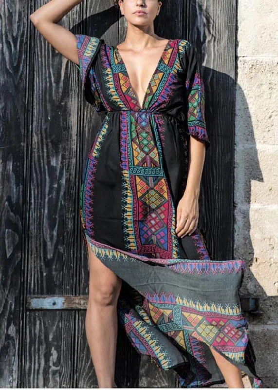 Major Savings chic dressWomen Black block Cotton tie waist Beach Gown Summer Mid Dress Major Savings chic dressWomen Black block Cotton tie waist Beach Gown Summer Mid Dress