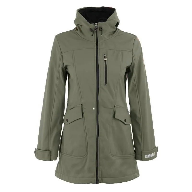 Season Finale Sale Coat With Ultra Thin Fleece Lining In Khaki