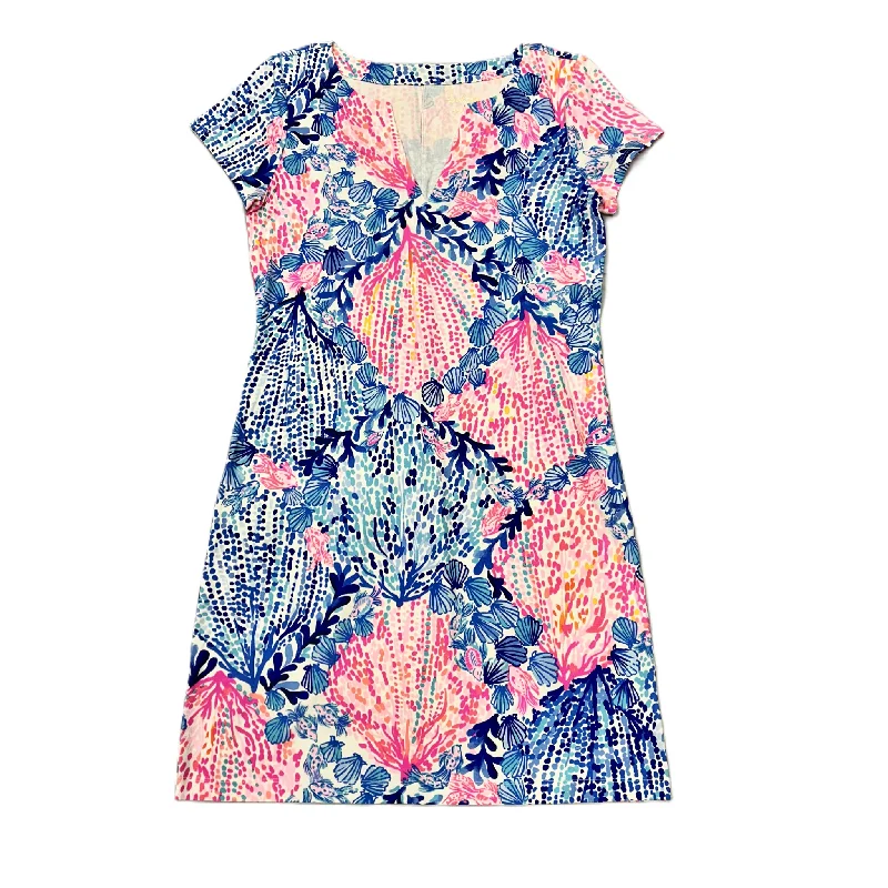 Season Finale Sale silk dressBlue & Pink Dress Designer By Lilly Pulitzer, Size: S