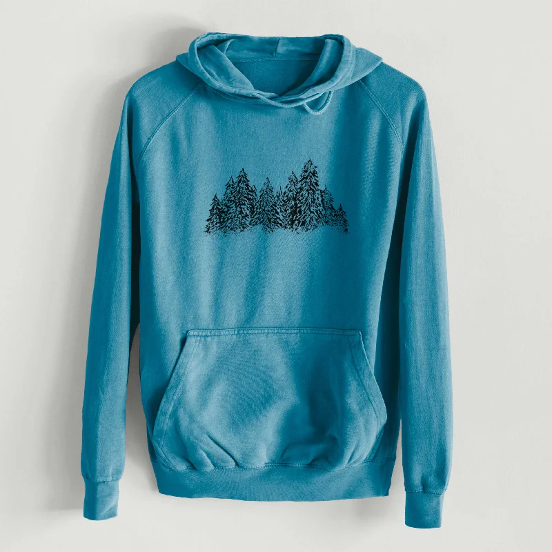 Bargain Bin fashionable gym hoodieWinter Evergreens  - Mid-Weight Unisex Vintage 100% Cotton Hoodie