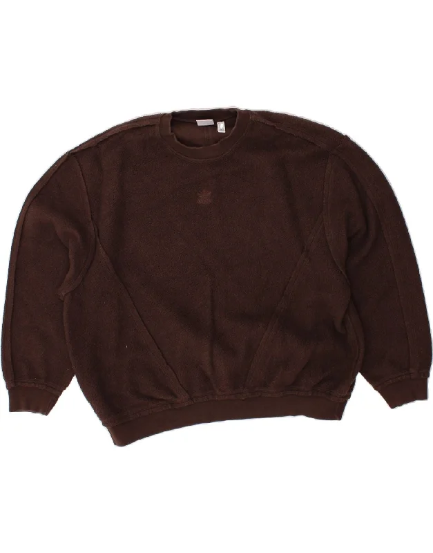 The Best Prices ADIDAS Womens Oversized Sweatshirt Jumper UK 12 Medium Brown Cotton