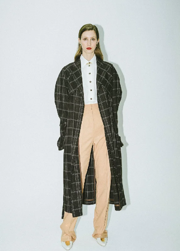 Can't Miss lightweight outerwearCHECKERED TRENCH