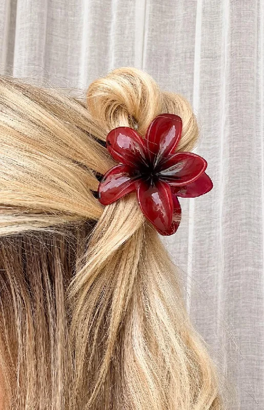 Limited Edition warm jacketIsland Girl Red Flower Clip