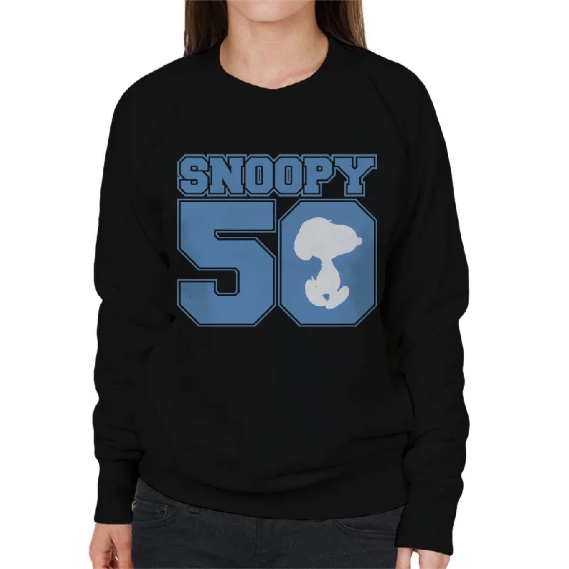 Price Drop Alert modern sports hoodiePeanuts Snoopy 50 Text Design Women's Sweatshirt