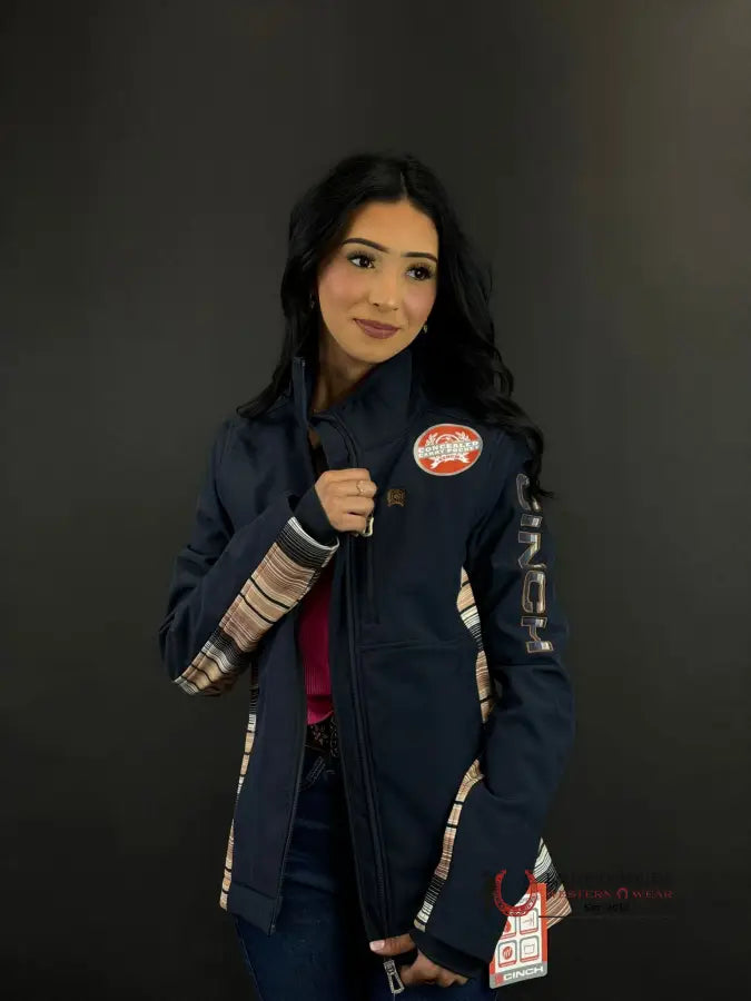 Deal Dash Cinch Womens Blue Yellow Team Logo Softshell Jacket