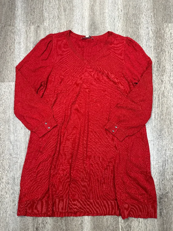 Limited Availability casual dressDress Casual Short By Loft In Red, Size: Xxl