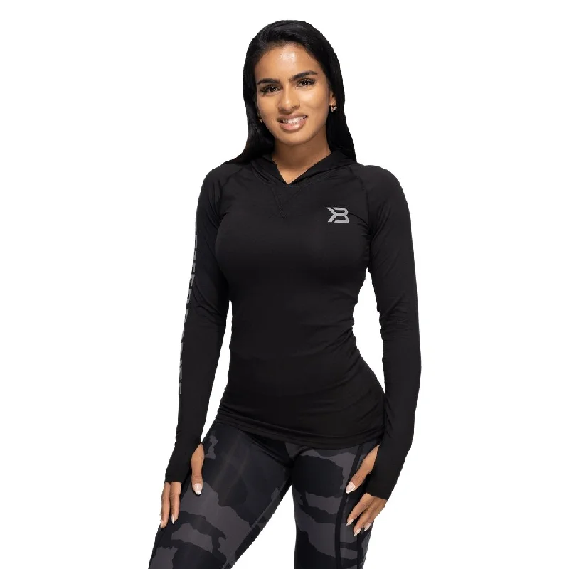 Super Deal Better Bodies Performance Long Sleeve Hood - Black/Grey