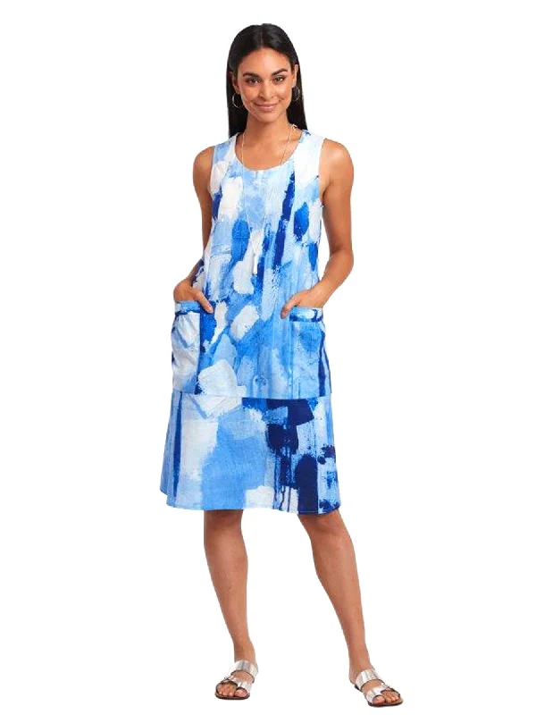 sleek dressClaire Desjardins Blues Sleeveless Pockets Dress