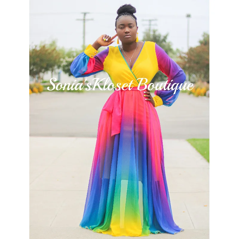 modern dressRAINBOW SPLASH MAXI DRESS