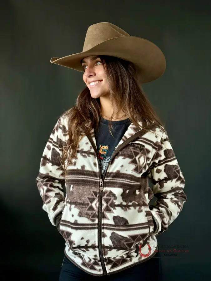 Overstock Cinch Womens Pullover Black/White & Aztec Pattern
