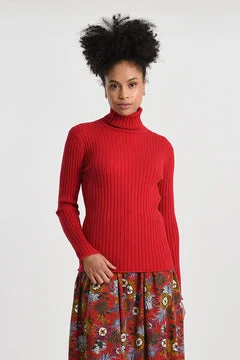 satin midi dressMolly Bracken Red Turtle Neck Jumper