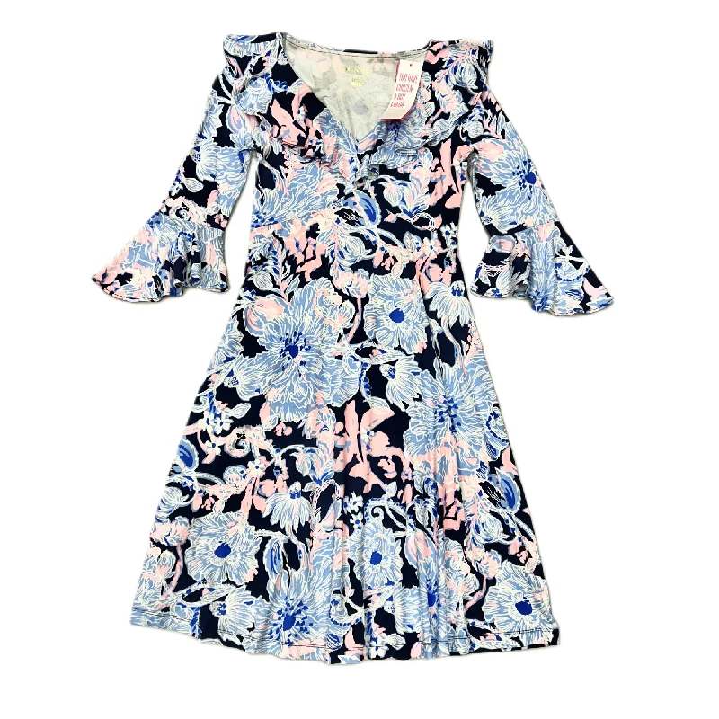 Price Drop pleated maxi dressPink Blue Dress Designer By Lilly Pulitzer, Size: Xxs