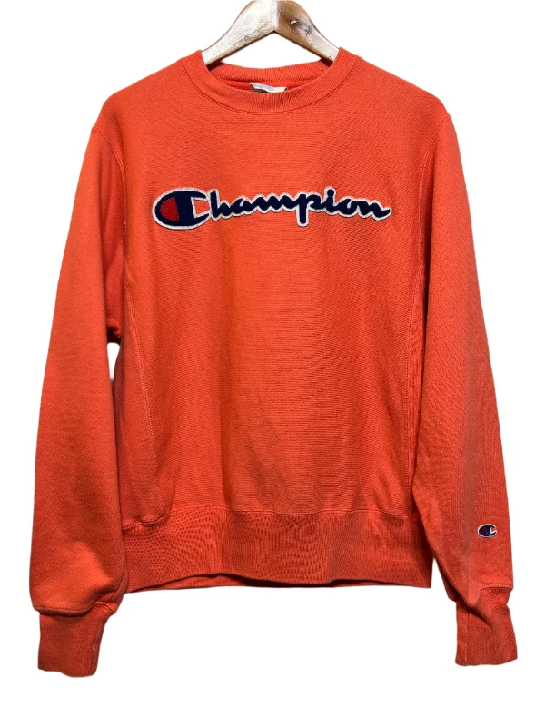 streetwear gym sweatshirtChampion Mens Orange Sweatshirt (Size M)