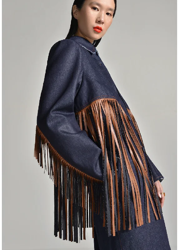 Limited Quantity casual sports coatTRENCH-DRESS WITH FRINGES
