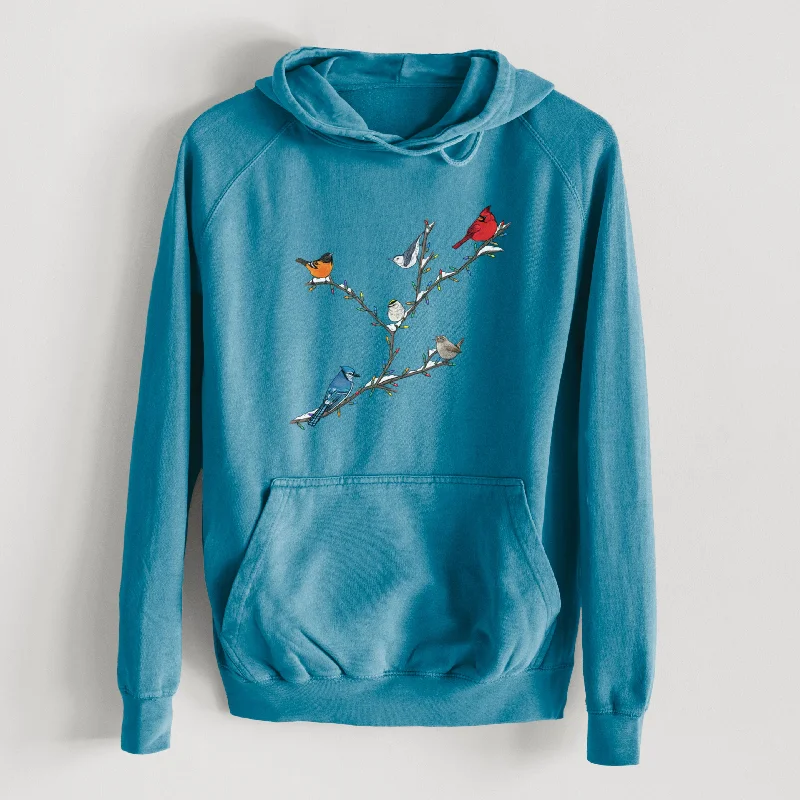 New Markdowns zip-up gym hoodieChristmas Backyard Birds  - Mid-Weight Unisex Vintage 100% Cotton Hoodie