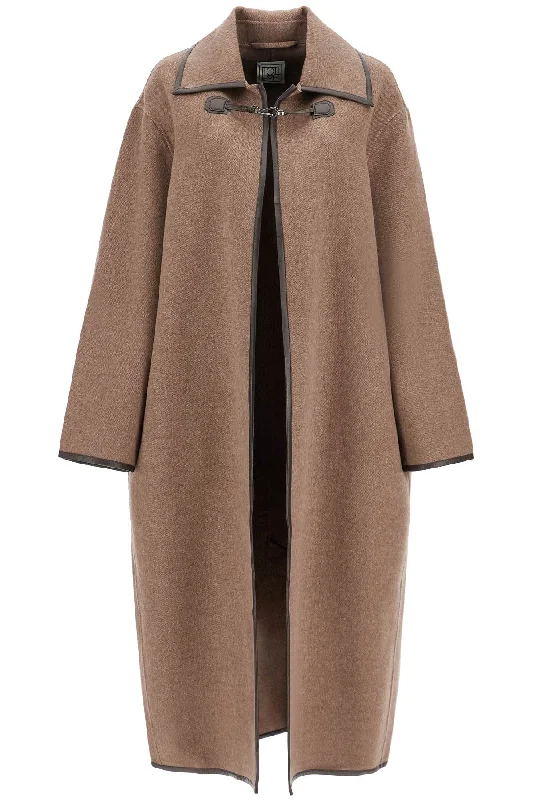 Toteme Women's Oversized  Wool Long Coat With Minimalist Double Clasp