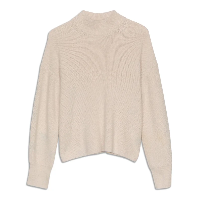 Year-End Clearance Merino Wool-Blend Ribbed Turtleneck Sweater - Resale