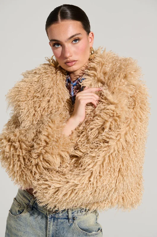 Limited Time Offer trendy casual outerwearJOJO FAUX FUR COAT
