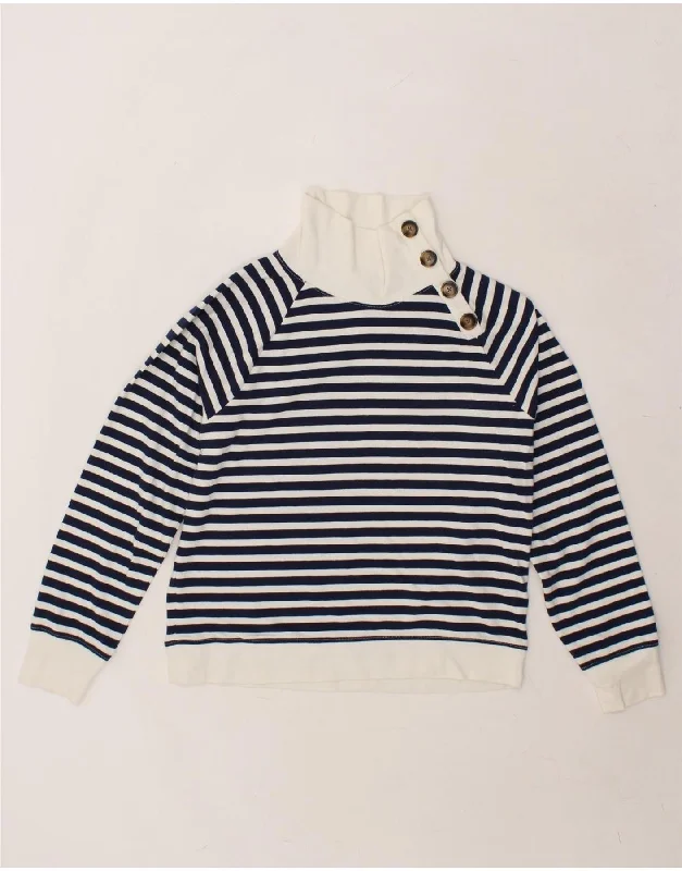 Price Cut J. CREW Womens Sweatshirt Jumper UK 14 Medium Navy Blue Striped