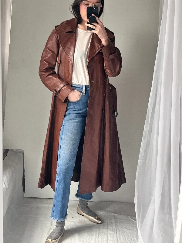 Deal Mania cozy wool-blend coatBrown Leather Trench Coat - Made in Uruguay