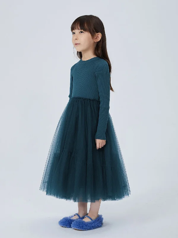 satin dressJNBY Girl's Ribbed Sweater and Tulle Dress