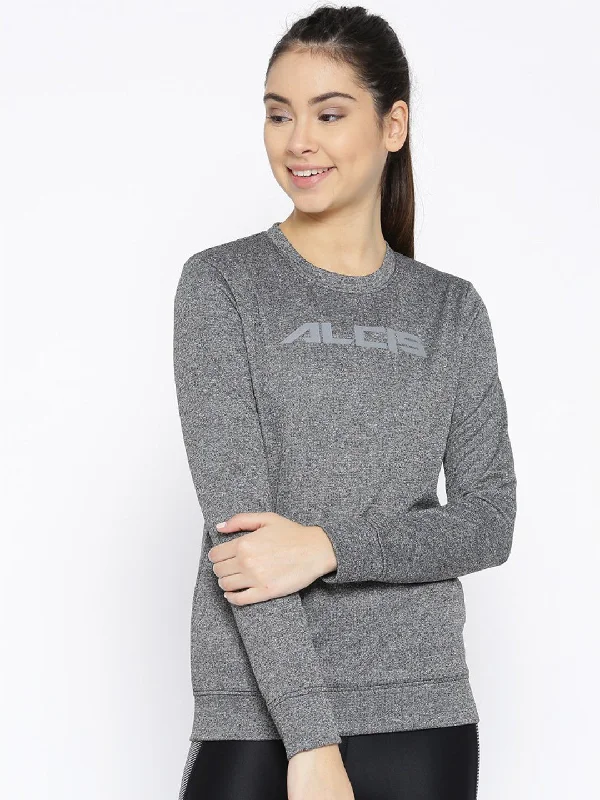 Limited Edition Alcis Women Charcoal Grey Solid Sweatshirt