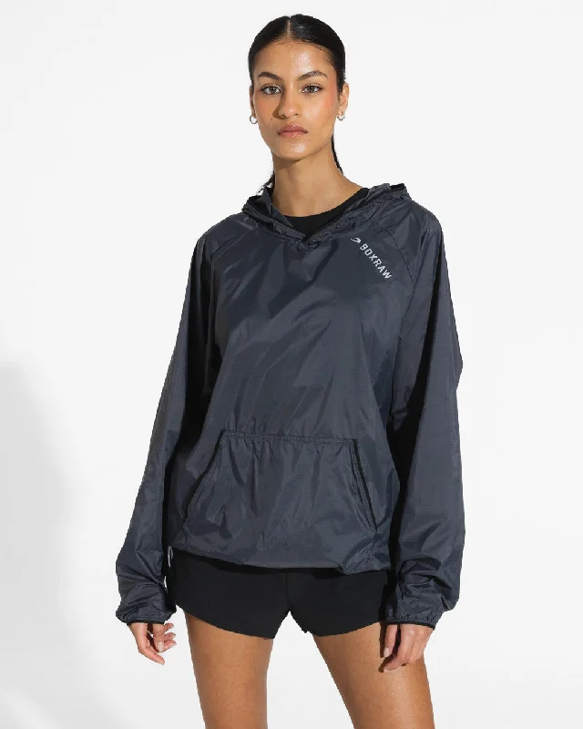 Mega Deal Genaro Oversized Windbreaker Hoodie - Charcoal
