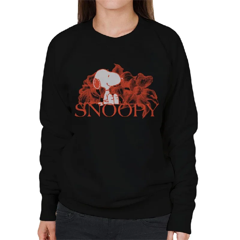 Final Clearance trendy sports sweatshirtPeanuts Snoopy Flower Sketch Design Women's Sweatshirt