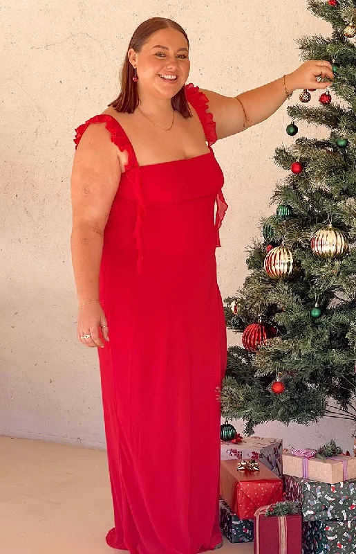 Price Smash breathable jacketViona Red Maxi Dress