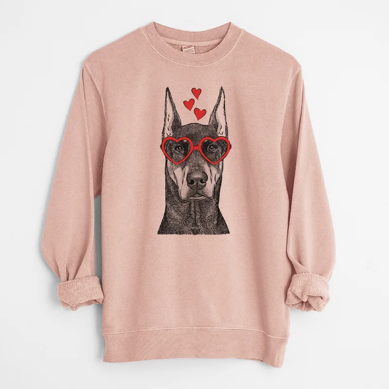 urban activewear hoodieValentine Drake the Doberman Pinscher - Unisex Pigment Dyed Crew Sweatshirt